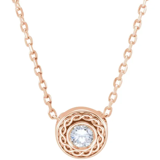 Tulip Diamond Infinity Bezel Necklace
