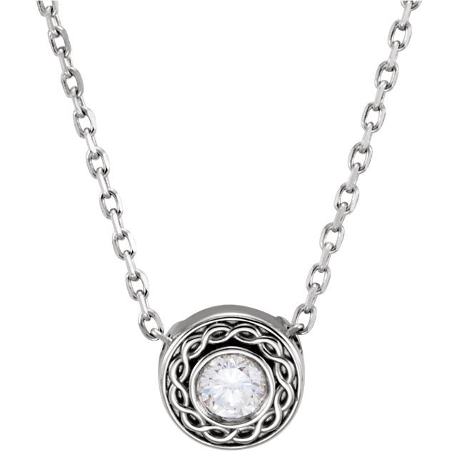 Tulip Diamond Infinity Bezel Necklace