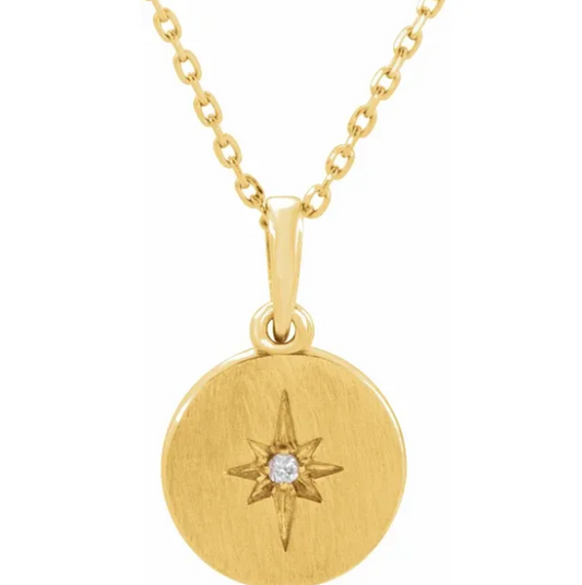 Aster Diamond Starburst Disc Necklace