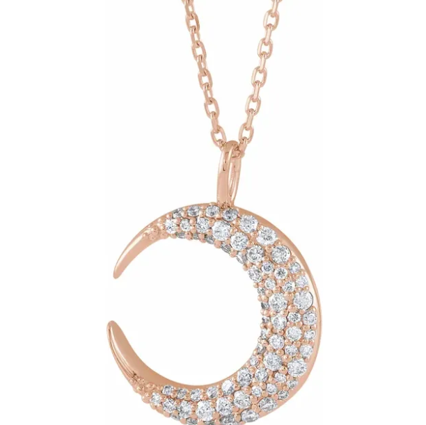 Aster Diamond Crescent Moon Necklace