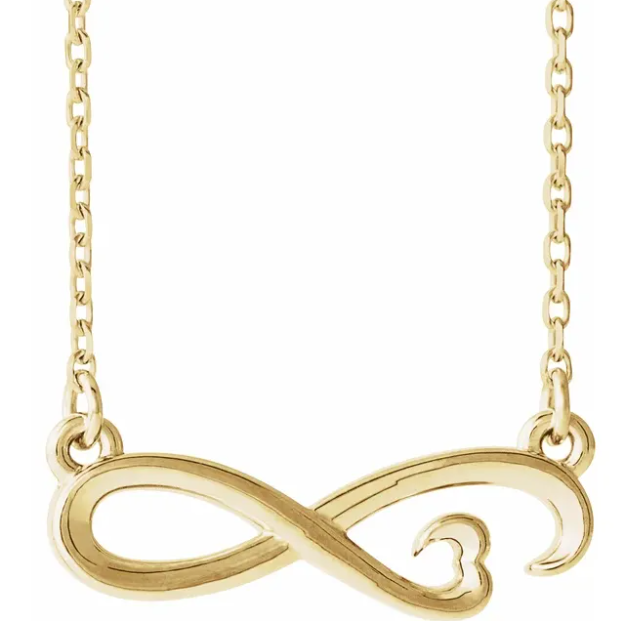 Rose Heart Infinity Necklace