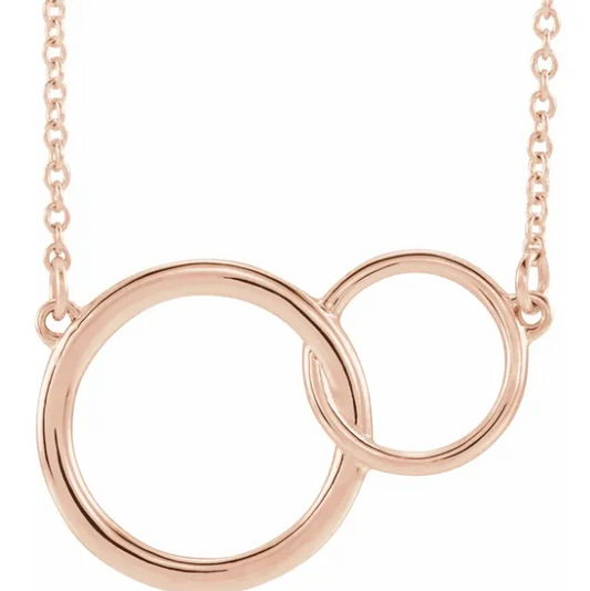 Peony Interlocking Circle Necklace