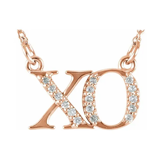 Peony Diamond XO Necklace