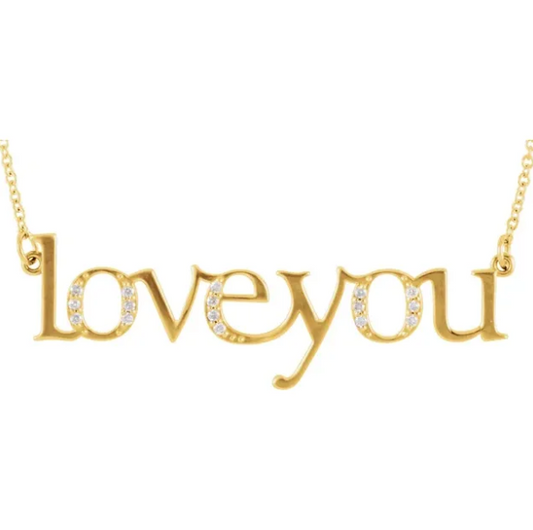 Peony Diamond Love You Necklace