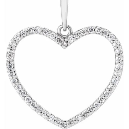 Peony Diamond Heart Pendant