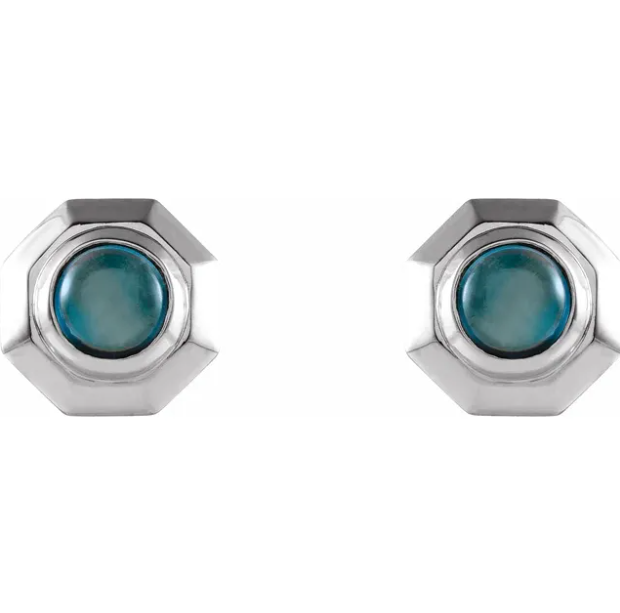 Marigold London Blue Topaz Honeycomb Stud Earrings