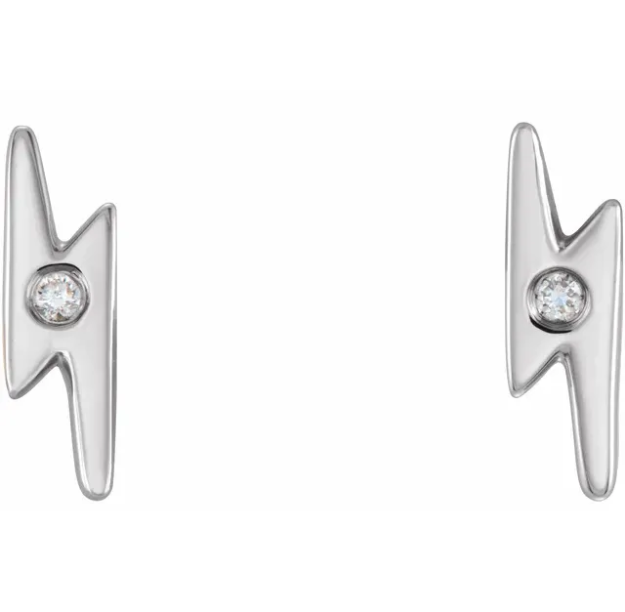 Aster Diamond Accent Lightning Bolt Stud Earrings