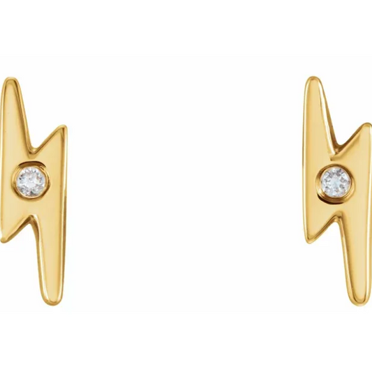 Aster Diamond Accent Lightning Bolt Stud Earrings