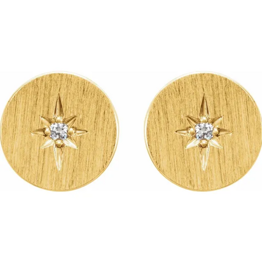 Aster Diamond Starburst Disc Earrings