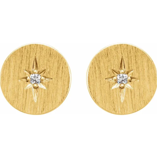 Aster Diamond Starburst Disc Earrings