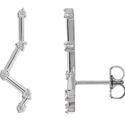 Aster Diamond Constellation Climber Earrings