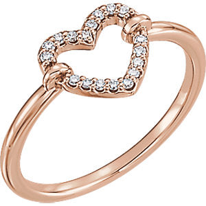 Tulip Diamond Heart Ring