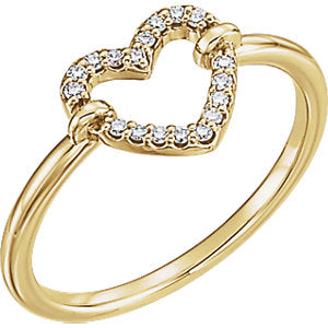 Tulip Diamond Heart Ring