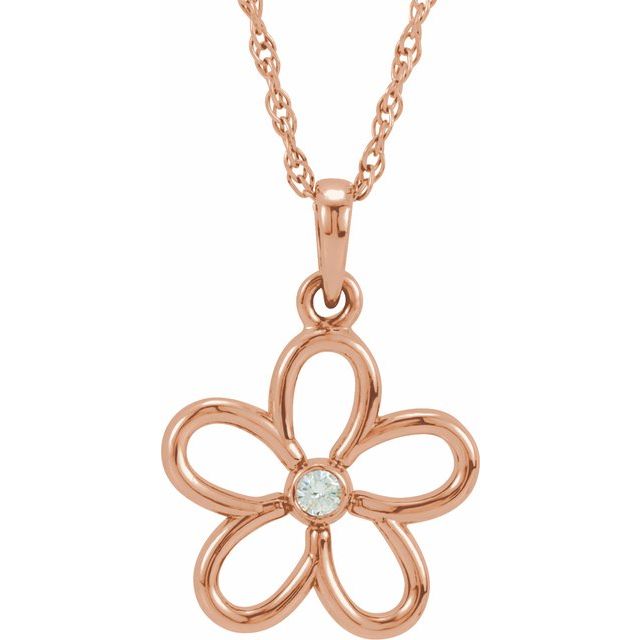 Daisy Diamond Accent Flower Necklace