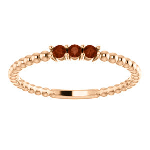 Jasmine Garnet Beaded Stackable Ring