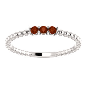 Jasmine Garnet Beaded Stackable Ring