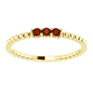 Jasmine Garnet Beaded Stackable Ring