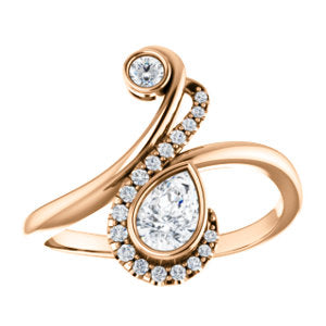 Passionflower Diamond By Pass Ring