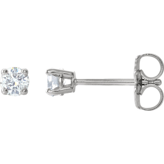 Orchid Diamond Four Prong Stud Earrings