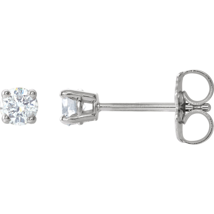 Orchid Diamond Four Prong Stud Earrings