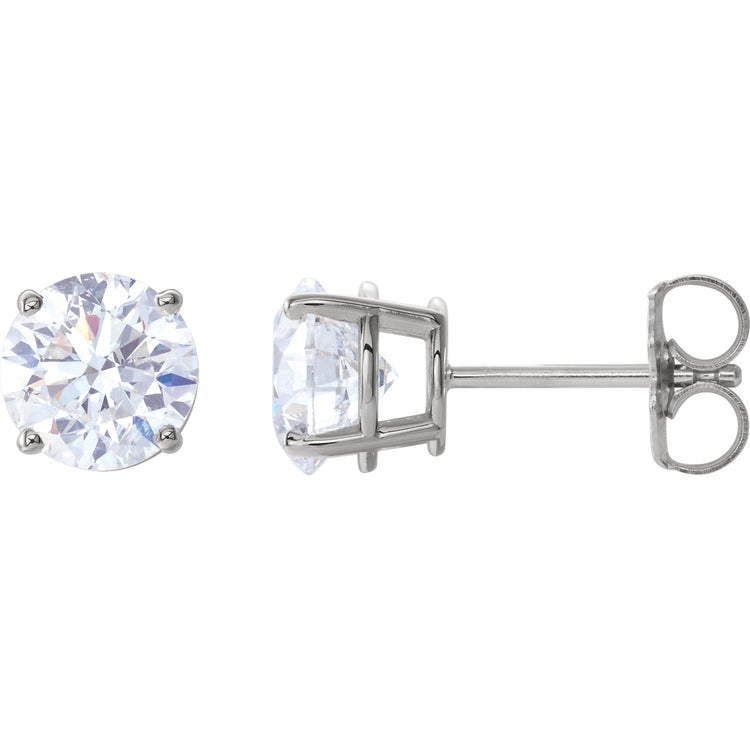 Orchid Diamond Four Prong Stud Earrings