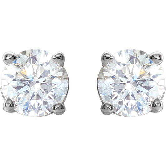 Orchid Diamond Four Prong Stud Earrings