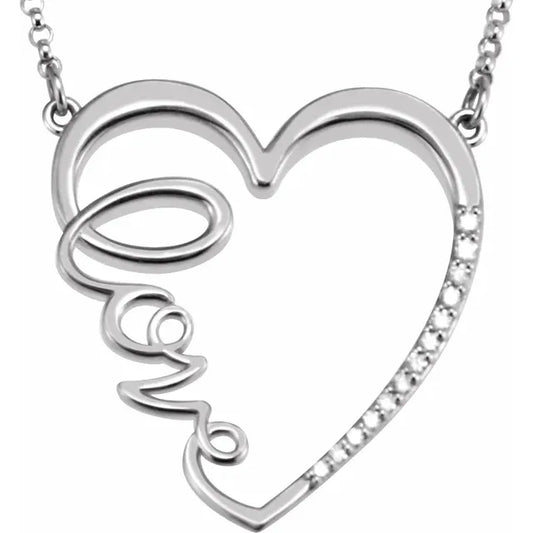 Peony Diamond Love My Heart Necklace