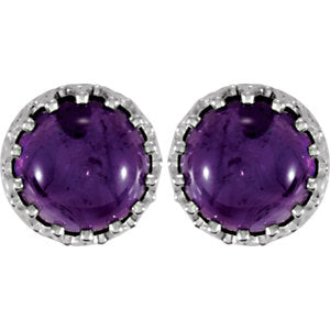 Myrtle Cabochon Amethyst Earrings