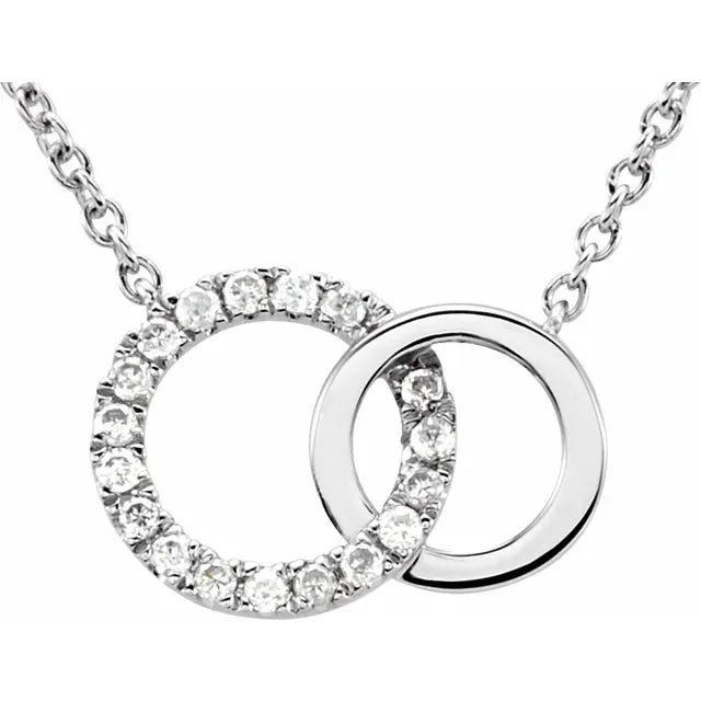 Peony Diamond Interlocking Ring Necklace