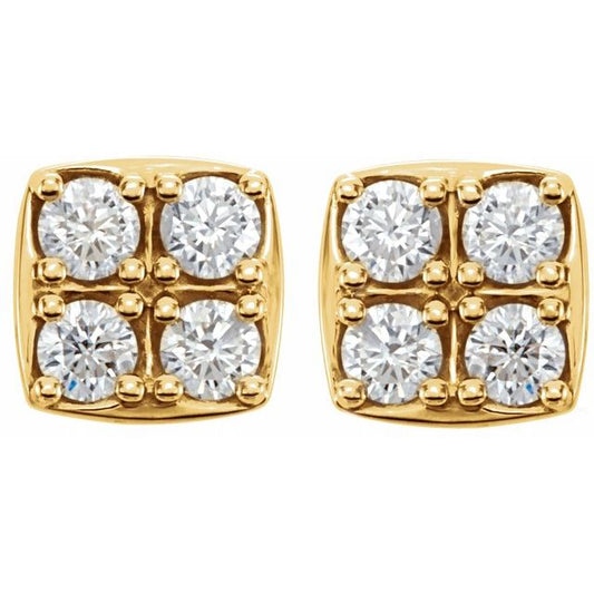 Fritillaria Diamond Custer Stud Earrings