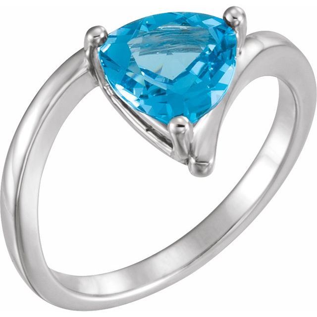 Dahlia Blue Topaz Solitaire Ring