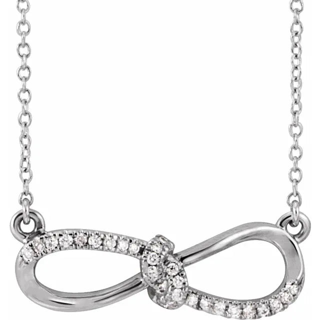 Peony Love Knot Diamond Bow Necklace