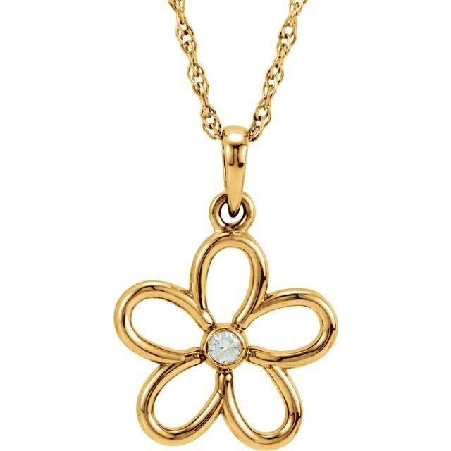 Daisy Diamond Accent Flower Necklace