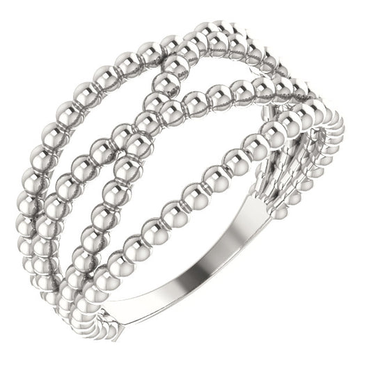 Beaded Criss Cross Ring