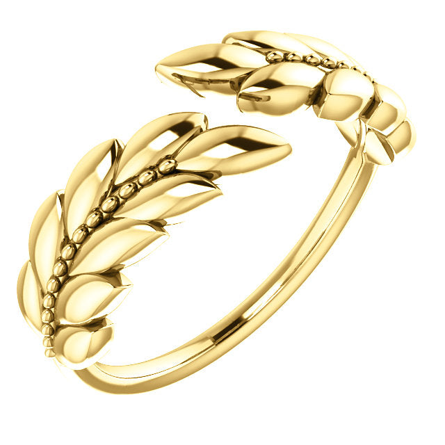 Cherry Blossom By Pass Leaf Ring