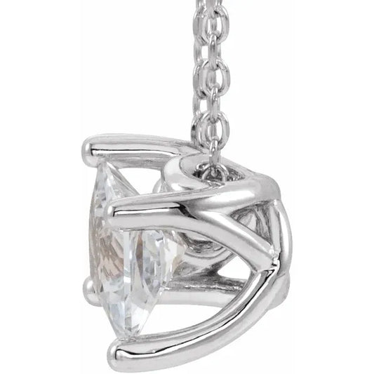 Dahlia Diamond Princess Solitaire Necklace