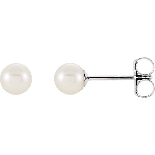 White Akoya Pearl Stud Earrings