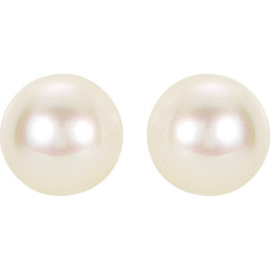 White Akoya Pearl Stud Earrings