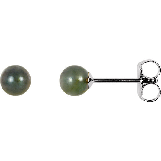 Black Akoya Pearl Stud Earrings