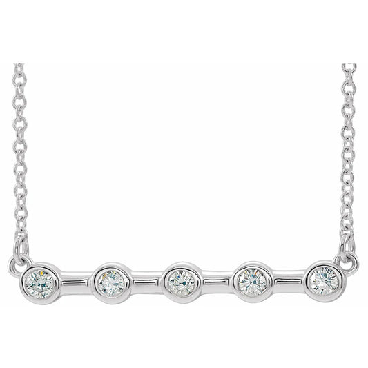 Poppy Diamond Five Stone Bar Necklace