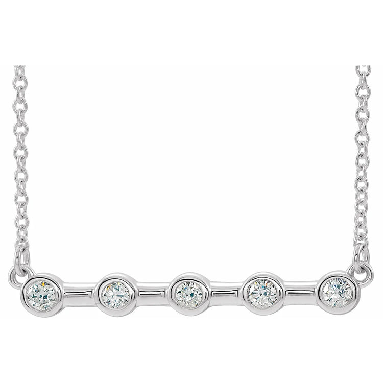 Poppy Diamond Five Stone Bar Necklace