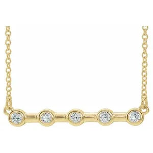 Poppy Diamond Five Stone Bar Necklace