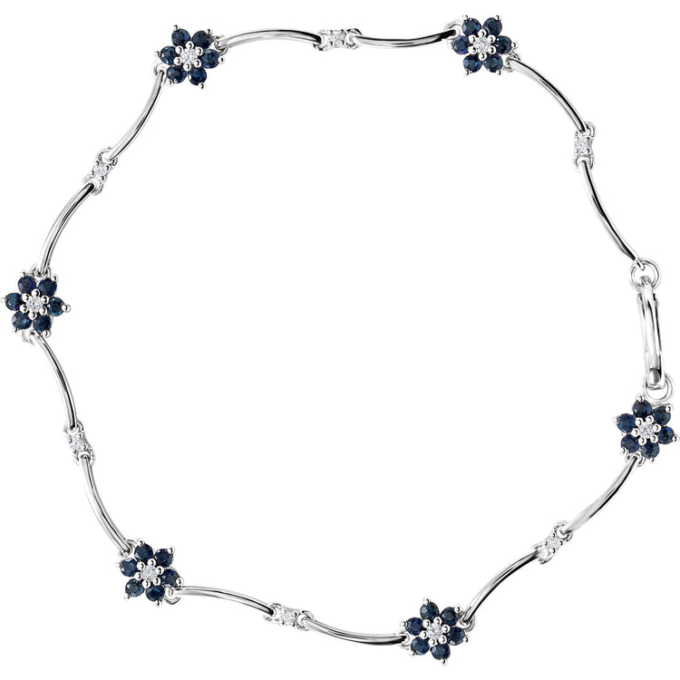 Sapphire Flower Station Bracelet