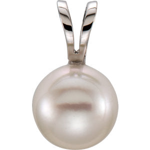 Hibiscus White Akoya Pearl Pendant