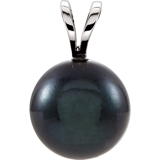 Hibiscus Black Akoya Pearl Pendant