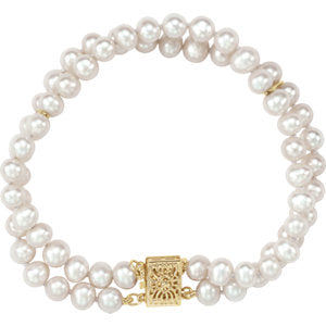 Freshwater Cultured Pearl Double Strand Bracelet