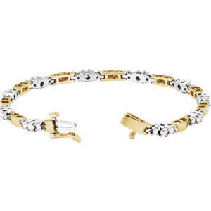 Orchid Diamond Two Tone Line Bracelet