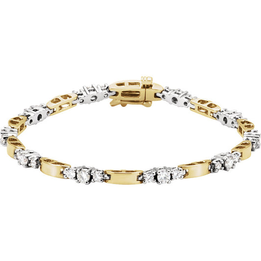 Orchid Diamond Two Tone Line Bracelet