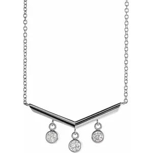 Poppy Diamond Dangle Chevron Bar Necklace