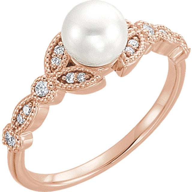 Iris Pearl and Diamond Ring